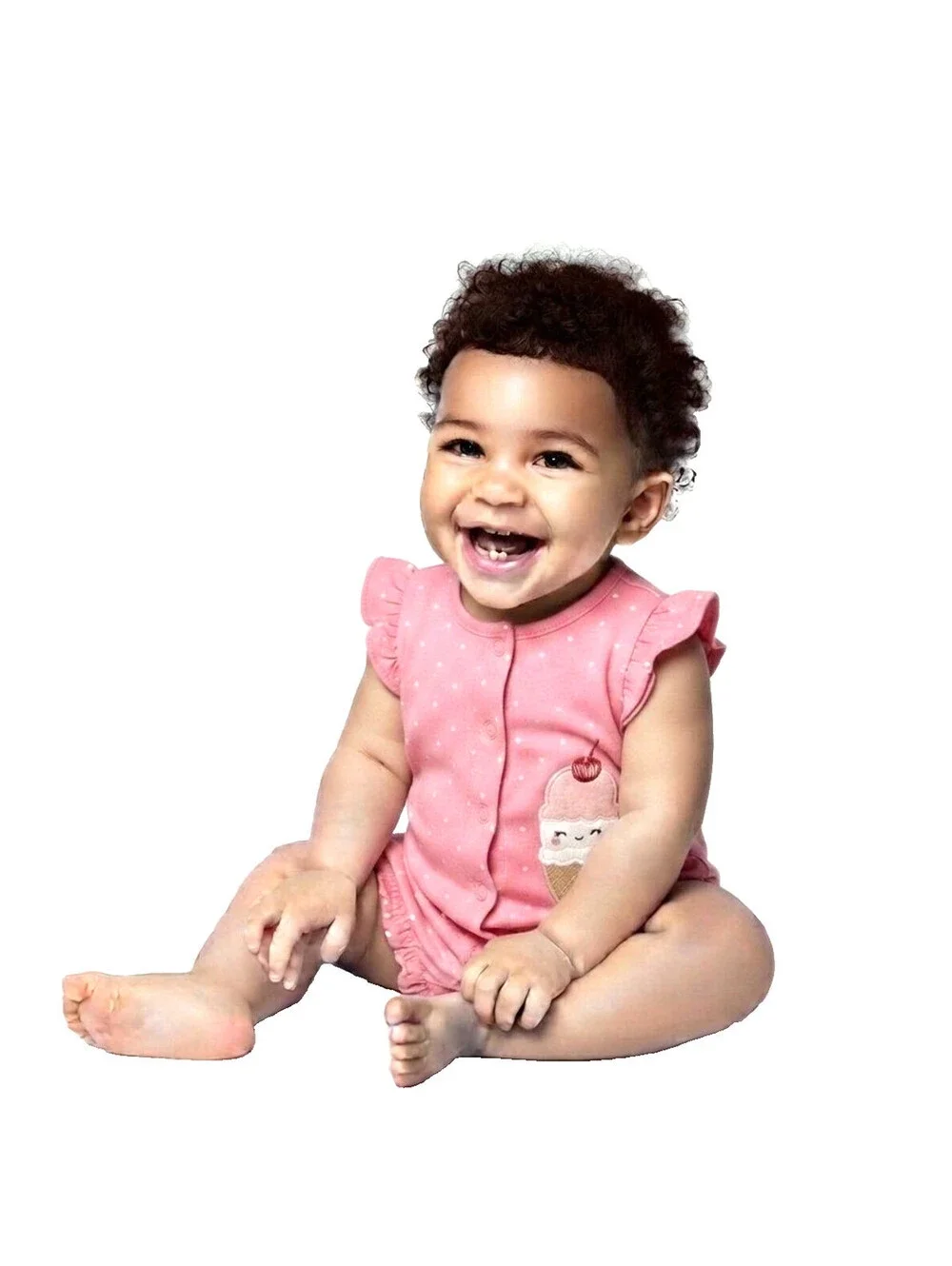 Carter's Baby Girl Ice Cream Polka Dot Romper 12 Months